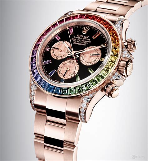 rolex rainbow daytona white gold|rolex daytona 116595 for sale.